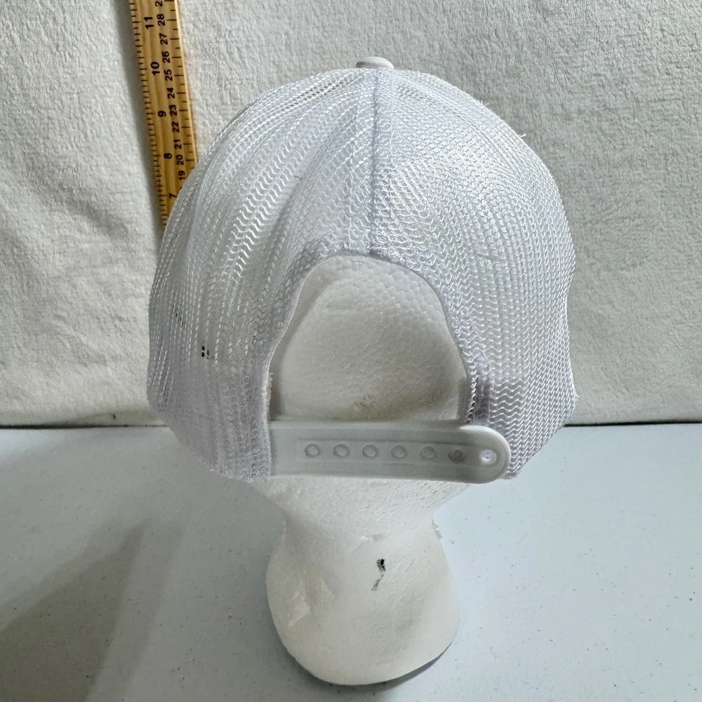 Otto Happi White Smiley Face Trucker ROPE Hat Embossed‎ Mesh Snapback Cap RETRO